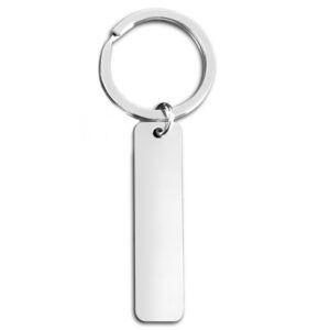 Bulk Custom Laser-Engraved Keychains Stainless Steel RectangularCustom Thermal Transfer Printing Keychains Available Moq 200