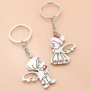 Angel Couples Keychain Creative Vintage Fashion Metal Zinc Alloy Personalized Wedding Valentine's Day Gift