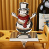 Christmas Snowman Stocking Holder Decoration 3D Reindeer Metal Zinc Alloy Stocking Holder-3
