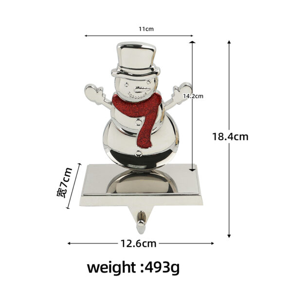 Christmas Snowman Stocking Holder Decoration 3D Reindeer Metal Zinc Alloy Stocking Holder-5