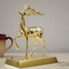 Custom 3D Deer Metal Craft Modern Luxury Zinc Alloy Deer Ornament for Office Home Creative Casting Model Elegant Armour Design-1