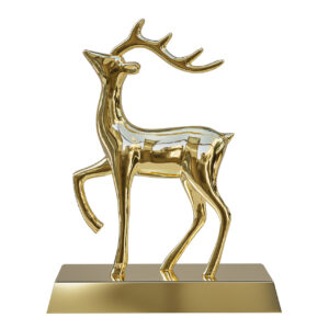 Custom 3D Deer Metal Craft Modern Luxury Zinc Alloy Deer Ornament for Office Home Creative Casting Model Elegant Armour Design