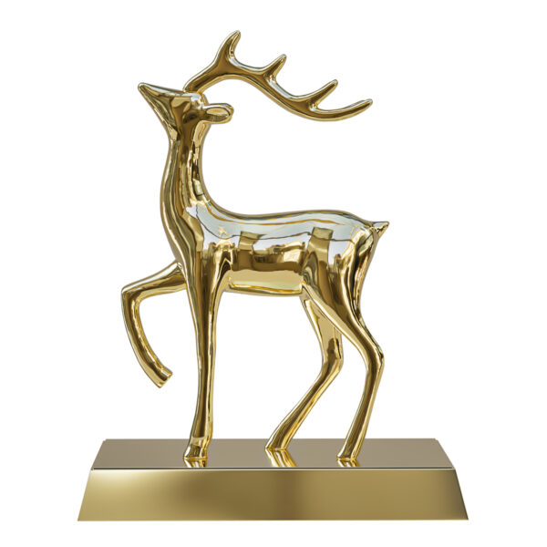 Custom 3D Deer Metal Craft Modern Luxury Zinc Alloy Deer Ornament for Office Home Creative Casting Model Elegant Armour Design