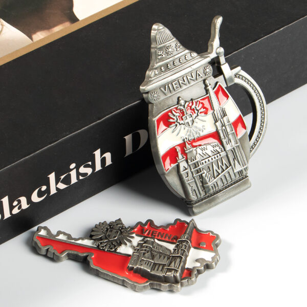 Custom Austria Vienna Souvenir Fridge Magnet Creative Zinc Alloy Metal Refrigerator Magnets-3