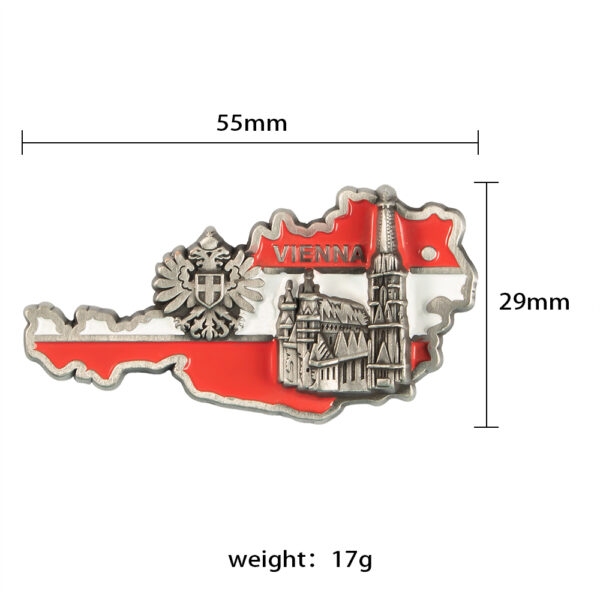 Custom Austria Vienna Souvenir Fridge Magnet Creative Zinc Alloy Metal Refrigerator Magnets-4