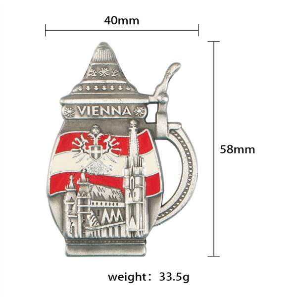 Custom Austria Vienna Souvenir Fridge Magnet Creative Zinc Alloy Metal Refrigerator Magnets-5