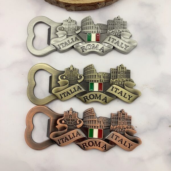 Custom Beer opener Magnetic Metal Italy Rome Tourist Souvenir Fridge Magnet Bottle Opener-1