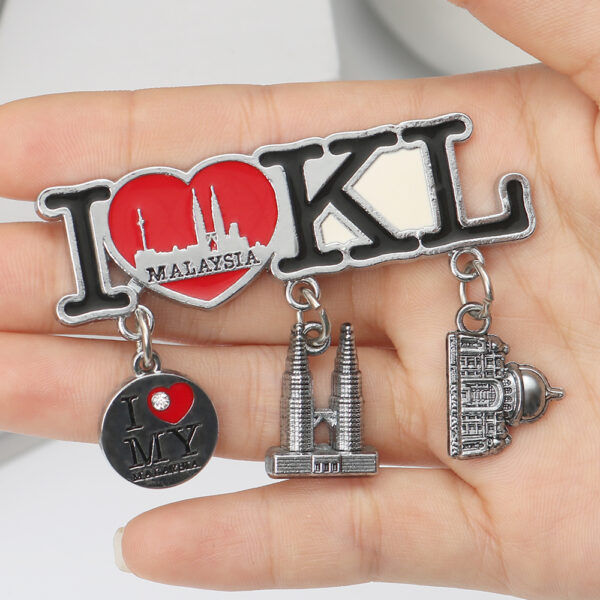 Custom City Malaysia 3D Souvenir Fridge Magnet Metal Tourist Souvenir Zinc Alloy Fridge Magnets-2