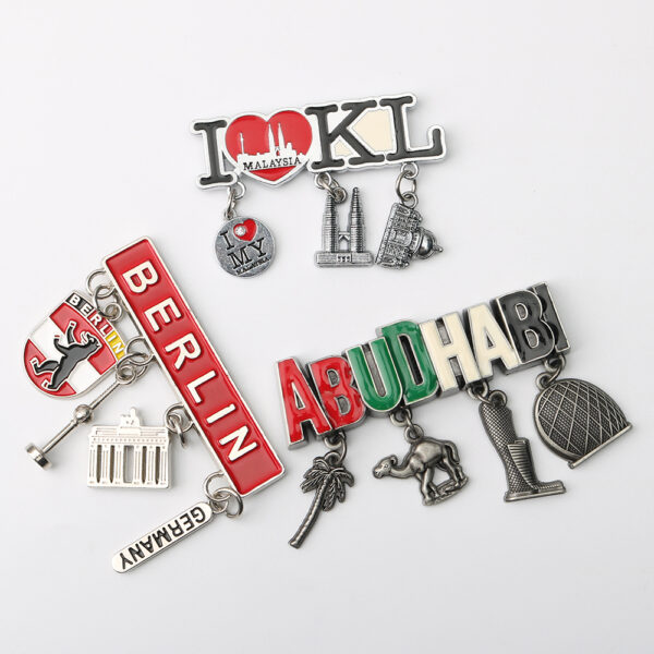 Custom City Malaysia 3D Souvenir Fridge Magnet Metal Tourist Souvenir Zinc Alloy Fridge Magnets-4