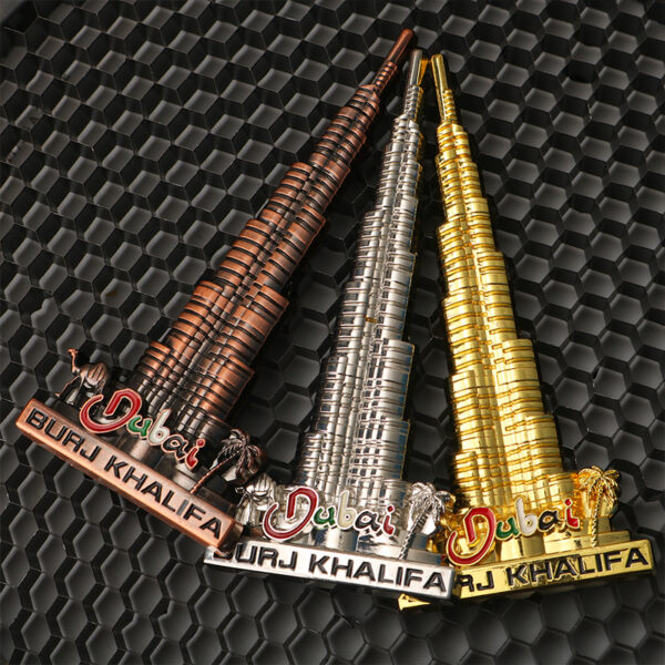 Custom Metal Dubai Burj Khalifa Fridge Magnets City Tourist Souvenirs Refrigerator Magnet-1