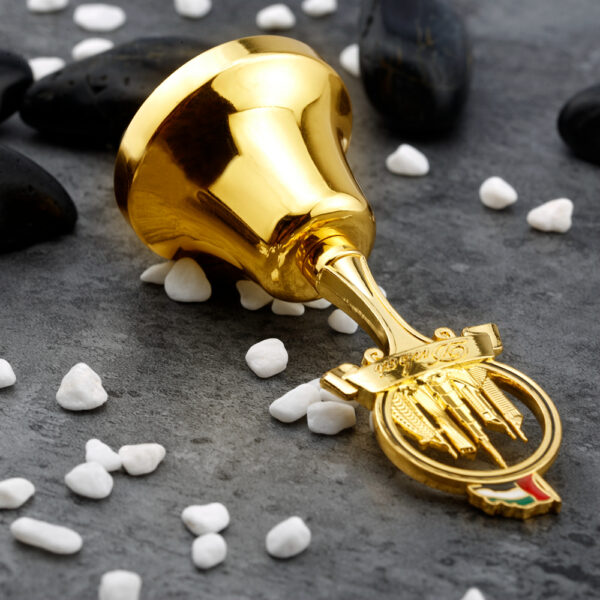 Custom gold plating Dubai tourist souvenir metal dinner bell-3