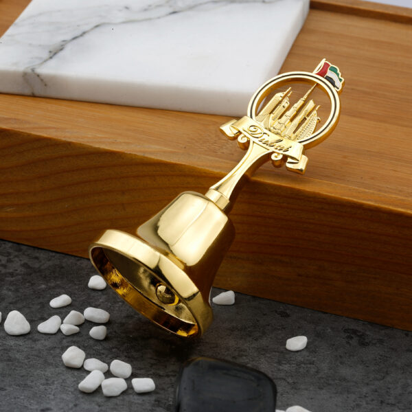 Custom gold plating Dubai tourist souvenir metal dinner bell-4