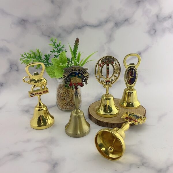 Custom gold plating Dubai tourist souvenir metal dinner bell-5