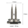 Customized Silver Petronas Twin Towers 3D Building Model Enamel Die-Cast Alloy with Plating Painting Malaysian Souvenir-5