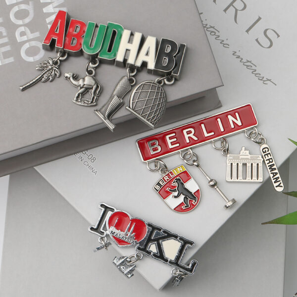 Kingtop Aeuahab Souvenir Metal Fridge Magnet Letter Pendant Refrigerator Magnet Refrigerator Decoration-2