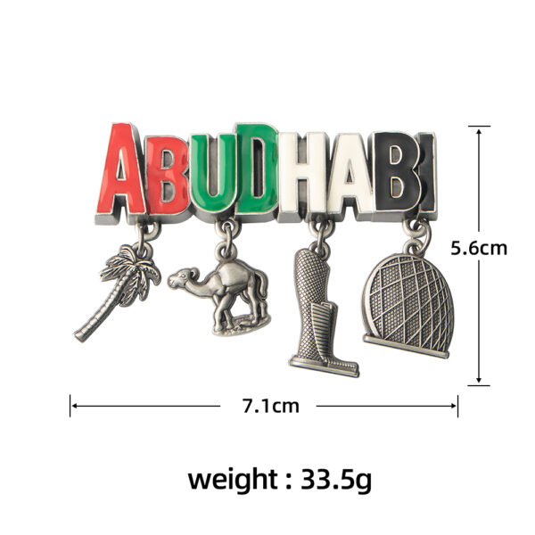 Kingtop Aeuahab Souvenir Metal Fridge Magnet Letter Pendant Refrigerator Magnet Refrigerator Decoration-5