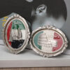 Kingtop Souvenir Rome Fridge Magnet Metal Enamel Embossed Oval Refrigerator Magnet Gift-3