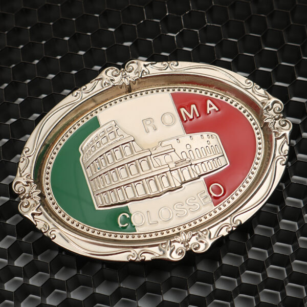 Kingtop Souvenir Rome Fridge Magnet Metal Enamel Embossed Oval Refrigerator Magnet Gift-4