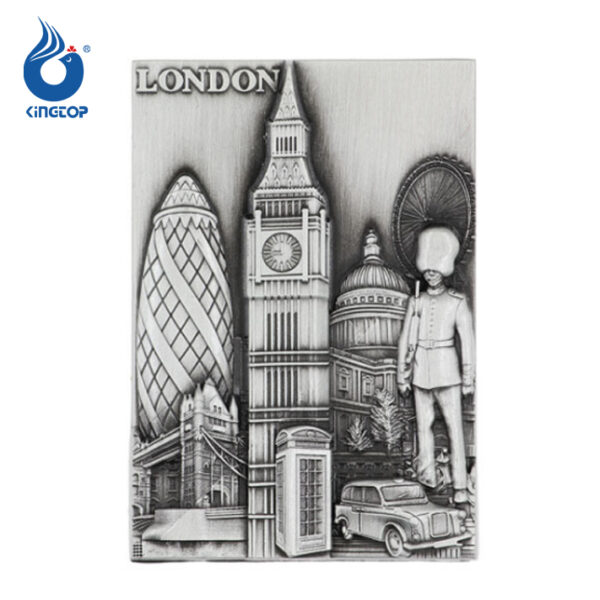 Round London embossed buildings metal fridge magnets-1