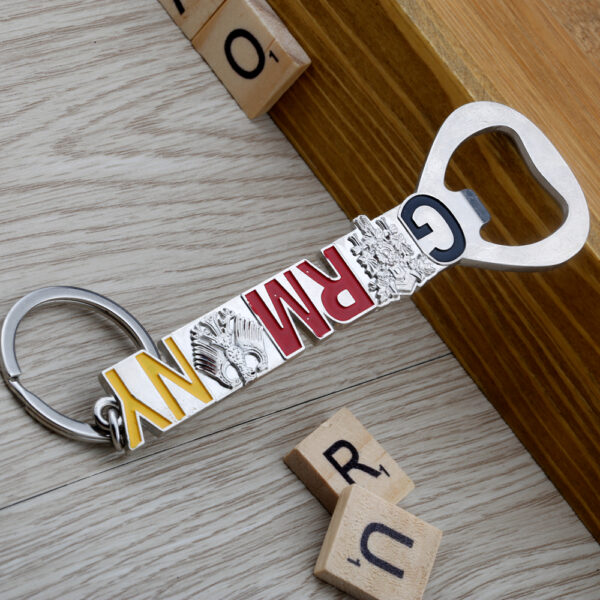custom Germany letter with enamel travel souvenir metal bottle opener keychain-4