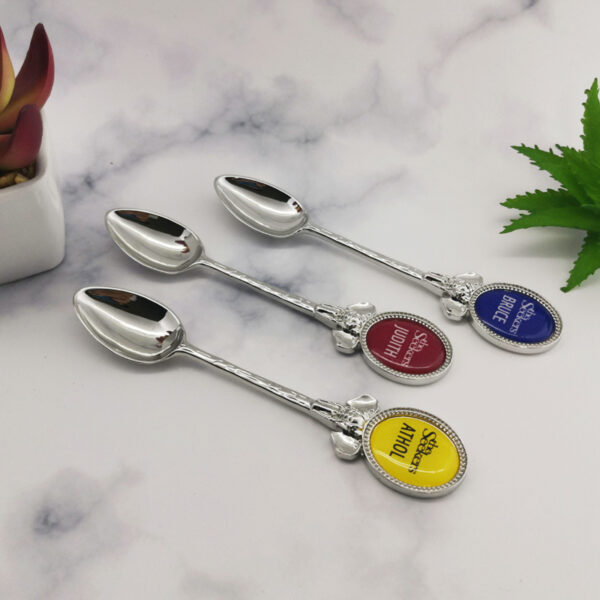 custom logo metal gold antique silver Mexico Dubai tourist souvenir spoon-3