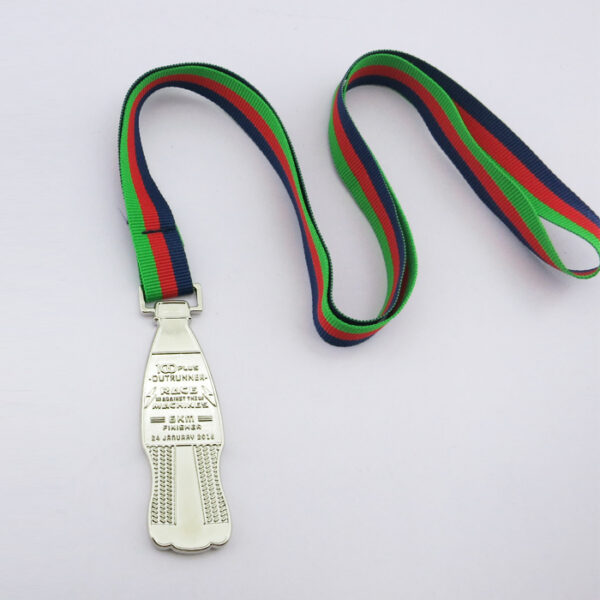 customized Malaysia branded event used beverage bottle shape outrunner 6km race finisher sports medals-1