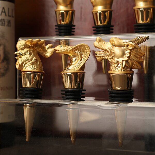 Zinc alloy animal wine stopper with silicone sealing rings