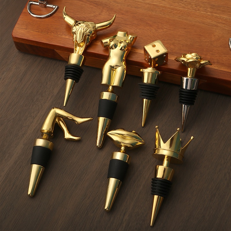 Custom Zinc Alloy Animal Head Wine Stoppers
