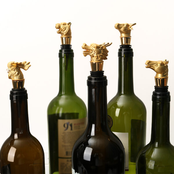 Custom zinc alloy animal head wine stoppers