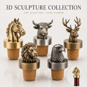 Custom Cork Wine Stoppers with Zinc Alloy Tops