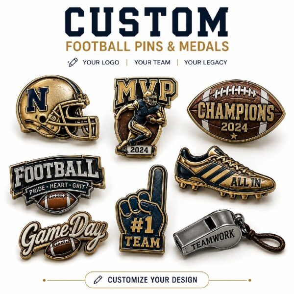 Custom American Football & Rugby Enamel Pins