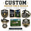 Custom soccer football metal gifts and enamel pins