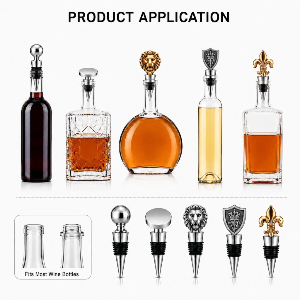 Custom Zinc Alloy Animal Head Wine Stoppers