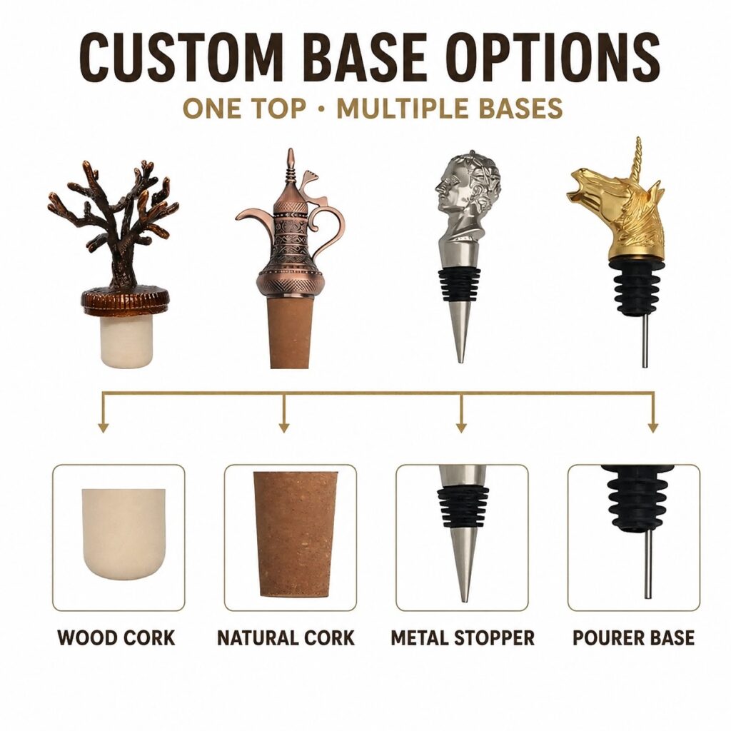 Custom Zinc Alloy Animal Head Wine Stoppers