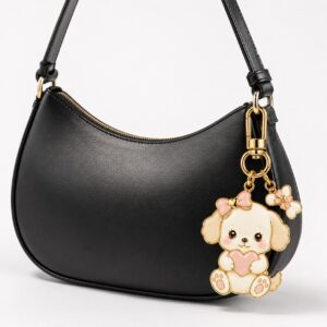 Custom Cute Puppy Enamel Metal Bag Charm