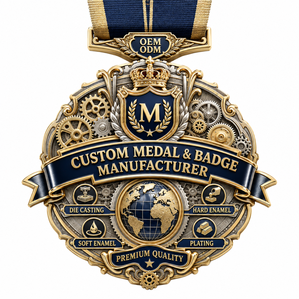 Custom medals and badges manufacturer for OEM and bulk orders