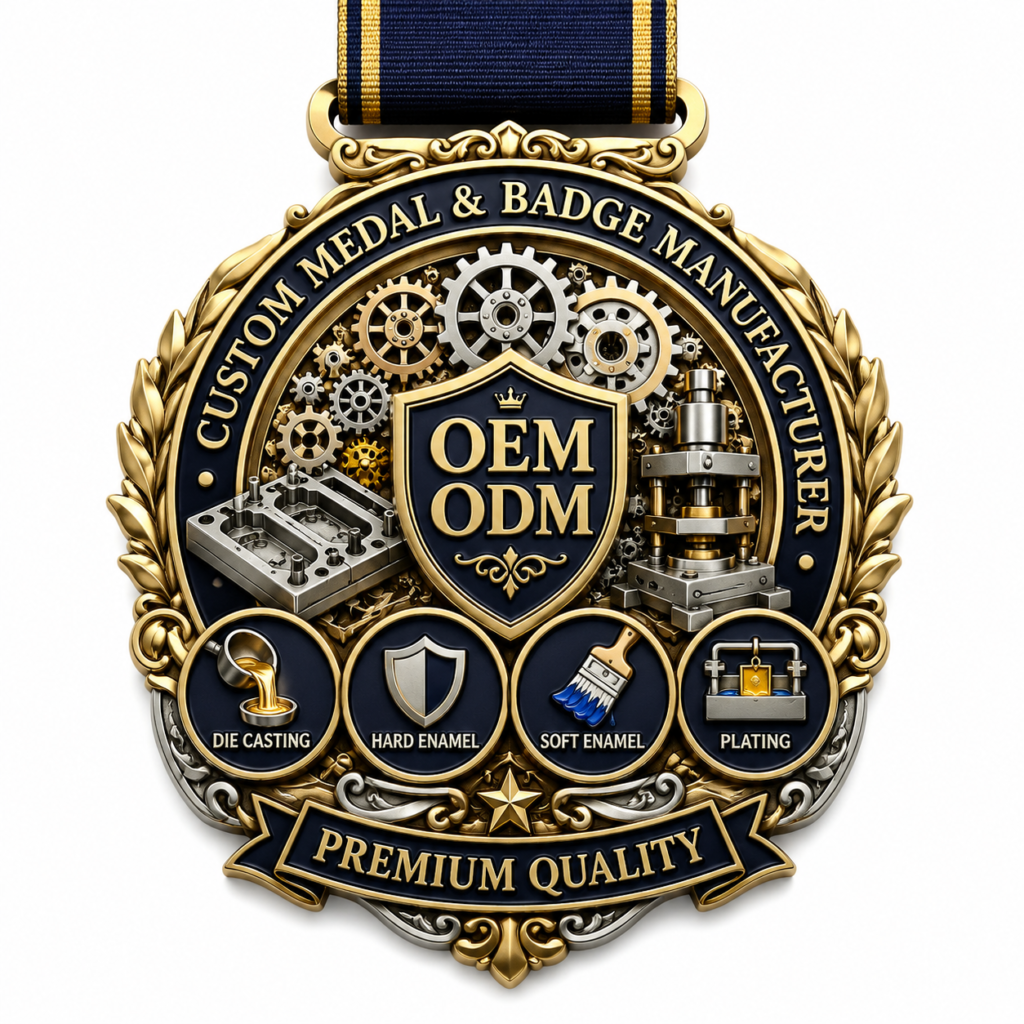 Custom metal medals with logo and personalized design