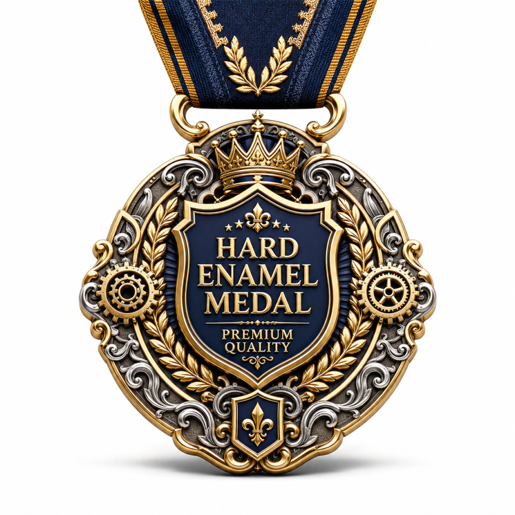 Custom enamel badges with logo and metal finishes