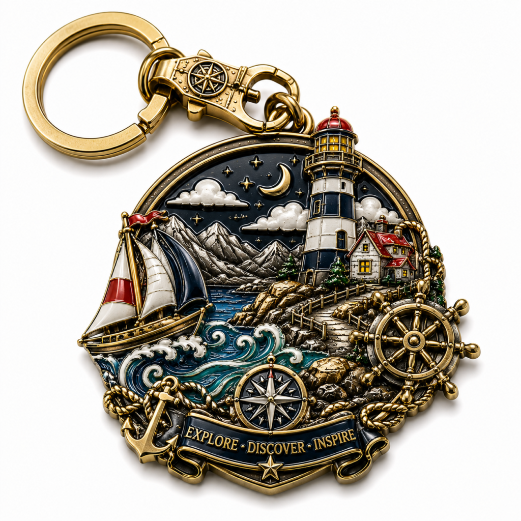 Custom enamel keychain with personalized logo