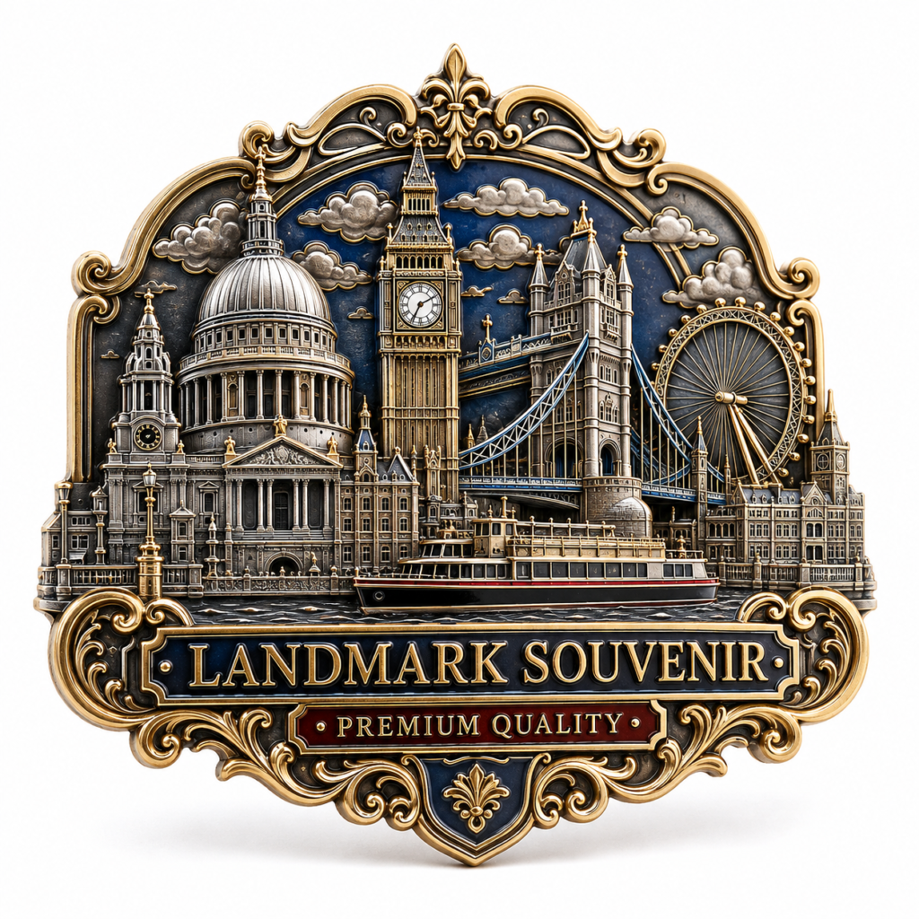 Custom metal landmark souvenirs for tourism and gift shops