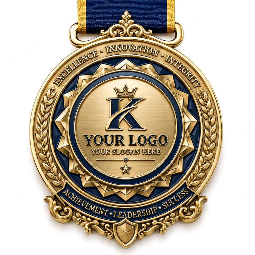 Custom metal logo badges for companies and organizations