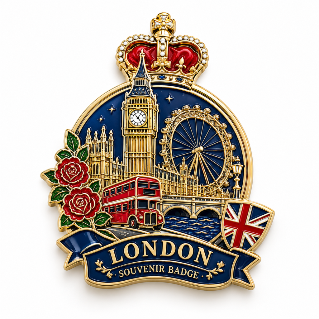 Custom souvenir badges for tourism and collectible gifts