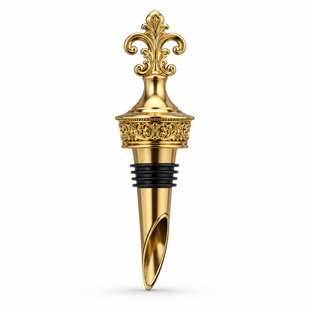 Custom wine pourers with logo and metal decoration