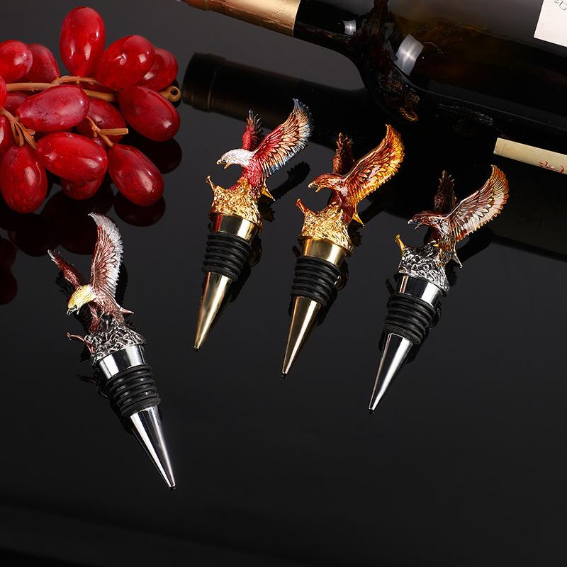 3D zinc alloy wine stopper with decorative animal top