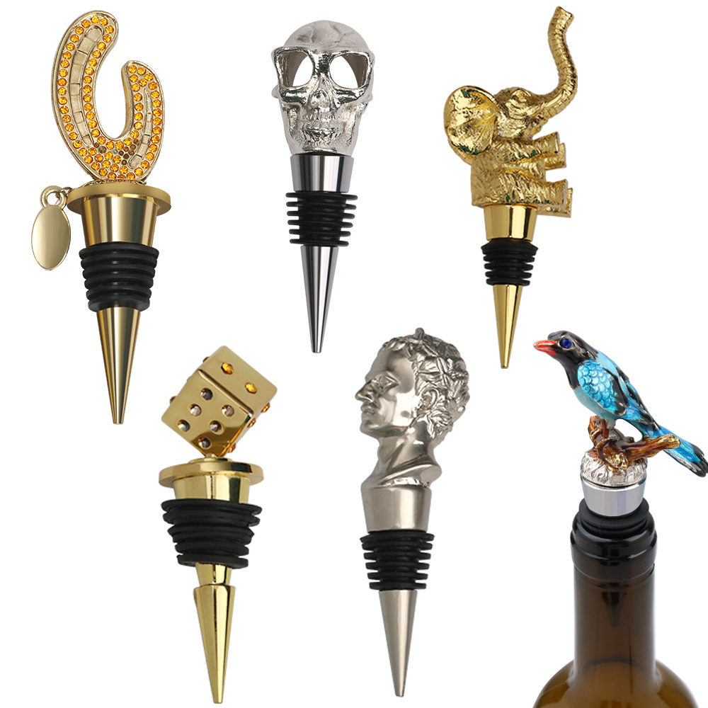 Custom metal wine stoppers in different designs
