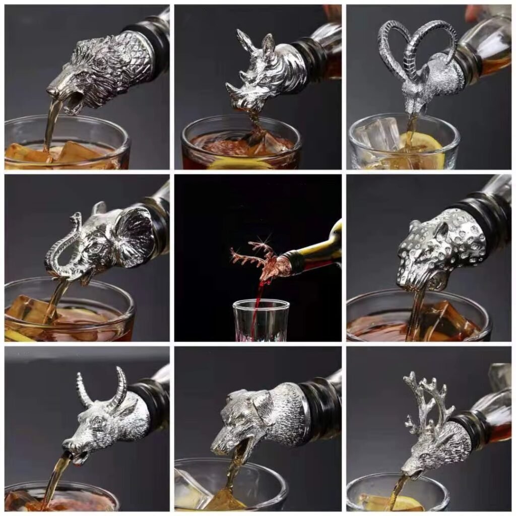 Custom Deer Head Wine Pourers for Bottles