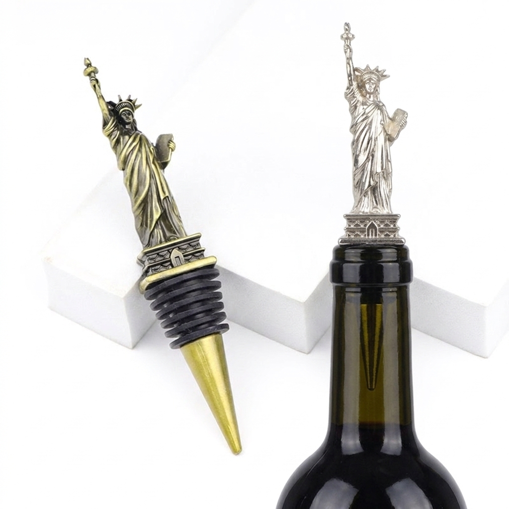 Wine stopper structure with metal stem and silicone sealing rings