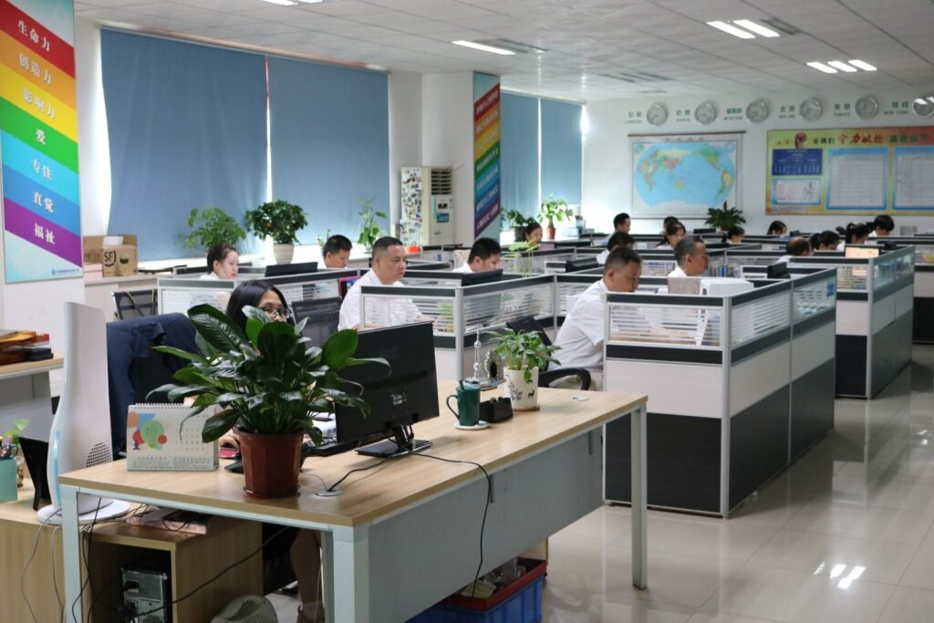 Kingtop design and engineering office with CAD workstations and global project team
