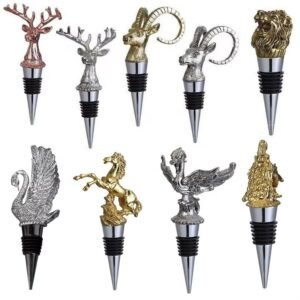 Gold plated deer antler wine stopper set in assorted styles