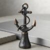 Antique bronze anchor shaped wine stopper with marine theme
